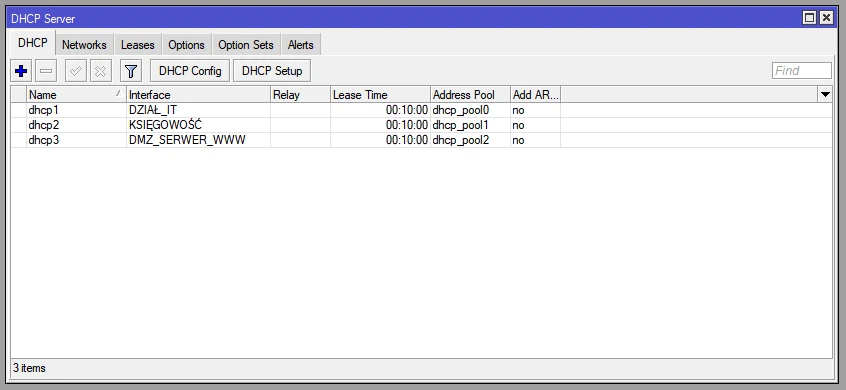 Vlan DHCP Pool