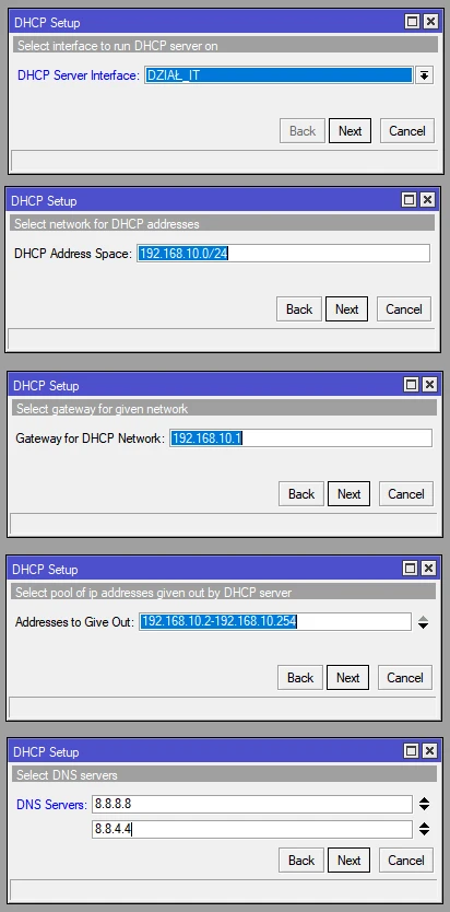 servidor vlan dhcp