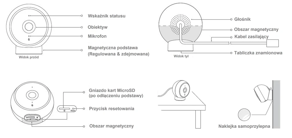 Xiaomi câmera magnética frente traseira