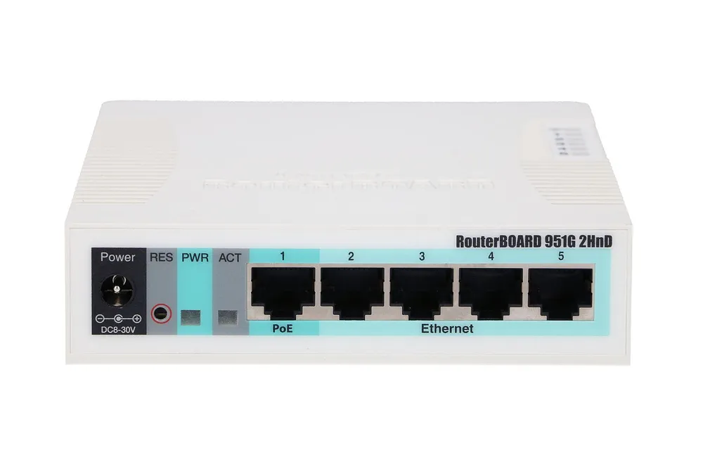 MikroTik RB951G-2HnD | WiFi Router | 2,4GHz, 5x RJ45 1000Mb/s,