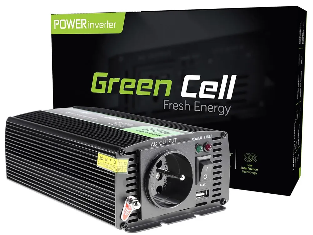 Inversor 12v 220v 300w Green Cell® Onda Pura