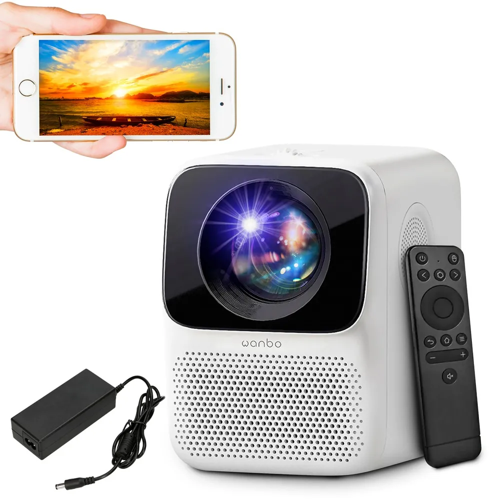 Global Version Wanbo T2 MAX projector, projector, home theater projector,  Mini projector, Android 9.0,WiFi Bluetooth Video projector, portable  projector Full hd Nativo1920 * 1080P, HDR 10,250 ANSI Lumen