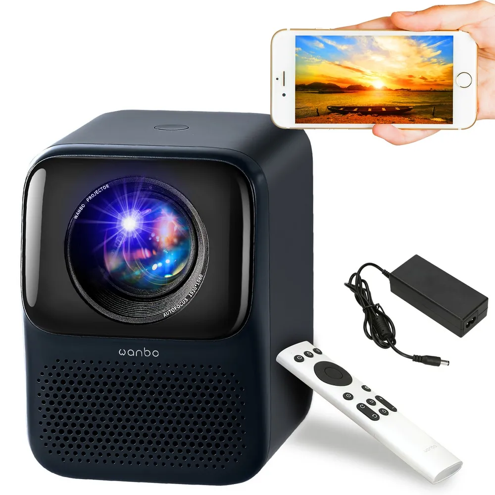 2022 New Portable Projector 1080p, Mini Projector With Wifi And Bluetooth,  Pokitter Wanbo T2 Max Movie Projector 4k Supported, Android 9.0, 250 Ansi L