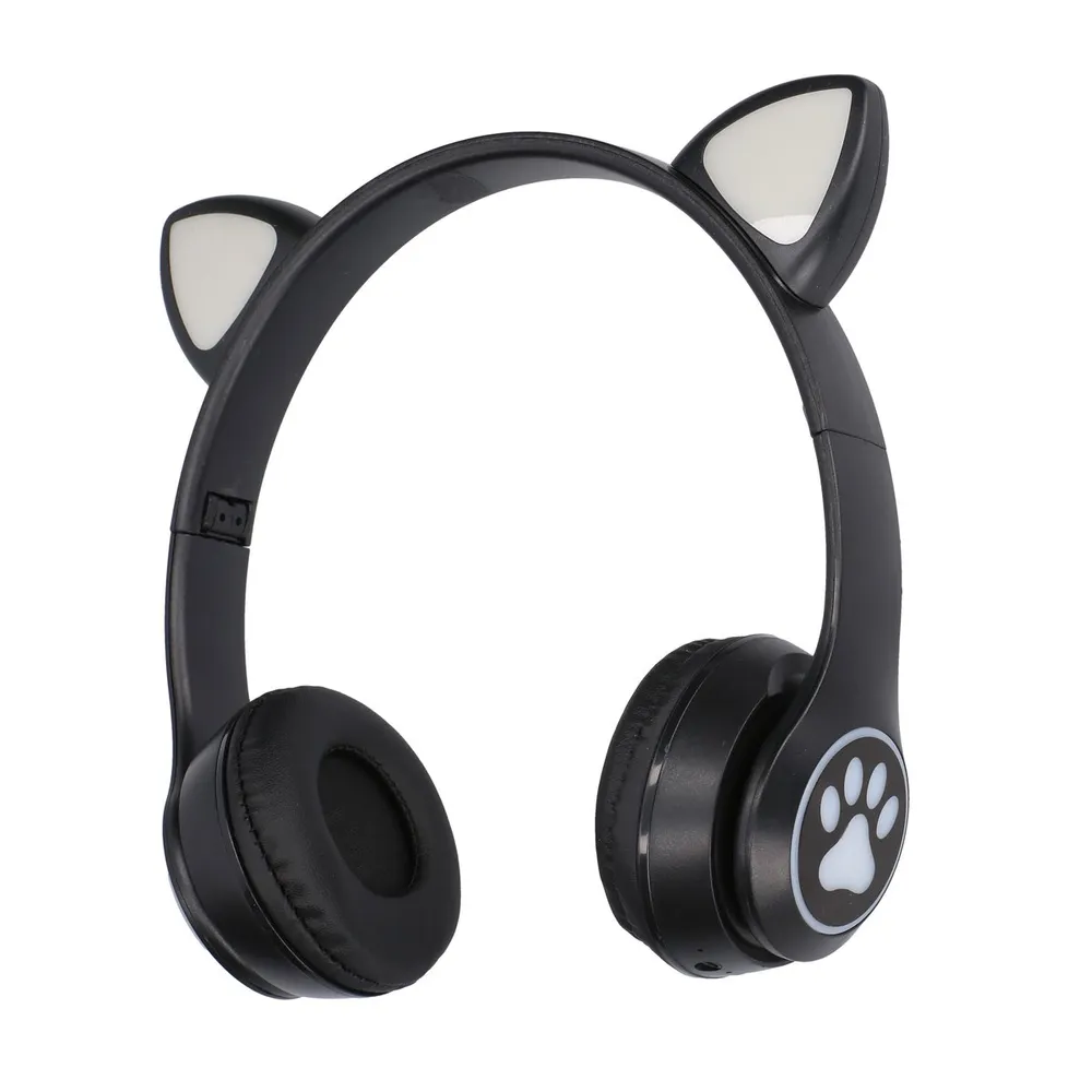 Black cat bluetooth headphones for children