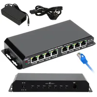 Extralink KRATOS | PoE Коммутатор | 7x Gigabit PoE, 1x Uplink RJ45, Блок питания 24V 2.5A, 60W