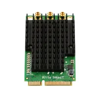 MikroTik R11e-5HacT | Karta miniPCI-e | AC1300, 5GHz, 3x MMCX Standardy komunikacyjneIEEE 802.11a, IEEE 802.11ac, IEEE 802.11n