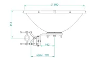Jirous JRMC-680 10/11 | párabolická anténa| 10.1 až 11.7GHz, 34dBi, pro Mimosa B11 1