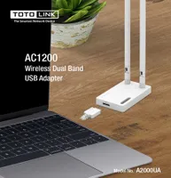 Totolink A2000UA | Adattator WiFi USB | AC1200, Dual Band, 2x 5dBi Standardy sieci bezprzewodowejIEEE 802.11ac