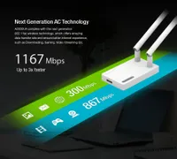 Totolink A2000UA | Adattator WiFi USB | AC1200, Dual Band, 2x 5dBi Standardy sieci bezprzewodowejIEEE 802.11n