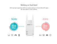 Totolink EX750 | Zesilovač signálu WiFi | AC750, Dual Band, 1x RJ45 100Mb/s, 2x 5dBi Wbudowany modemBrak