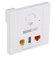 Totolink WA300 | Ponto de acesso WiFi | 300 Mb / s, 2,4 GHz, PoE, 2x RJ45 100 Mb / s, 1x USB, parede Częstotliwość pracy2.4 GHz