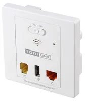 Totolink WA300 | WiFi-Zugangspunkt | 300Mb/s, 2,4GHz, PoE, 2x RJ45 100Mb/s, 1x USB, In-Wall (Unterputz) Ilość portów LAN1x [10/100M (RJ45)]
