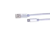 Extralink | Kabel s konektorem  MicroUSB | pro chytré telefony ANDROID, 2A, délka  1M, Pletený, vyztužený, stříbrný Długość kabla1