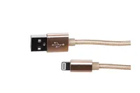 Extralink | Kabel s konektorem  Lightning | pro chytré telefony IPHONE, proud max. 2A, vyztužený copem, 1 m dlouhý, zlatý Długość kabla1
