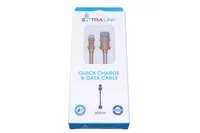 Extralink | Kabel s konektorem  Lightning | pro chytré telefony IPHONE, proud max. 2A, vyztužený copem, 1 m dlouhý, zlatý Złącze 1Męska