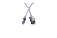Extralink | Blitzkabel | für IPHONE, max. 2A, Reisbaumwollgewebe, 1m, silber Typ akcesoriumKabel USB