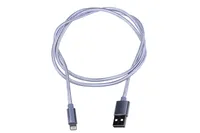 Extralink | Kabel ze złączem Lightning | do smartphonów IPHONE, maks. prąd 2A, wzmocniony oplotem, długość 1m, srebrny 2