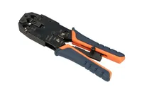Extralink 4P + 6P + 8P | Pinza a crimpare RJ45 | con cricchetto Kolor produktuCzarny, Niebieski, Pomarańczowy