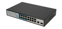Extralink VIRTUS VER.2 | PoE Switch | 16x 100Mb/s PoE/PoE+, 1x Gigabit Combo (SFP/RJ45), 150W Ilość portów PoE16x [802.3af/at (100M)]
