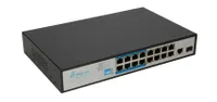 Extralink VIRTUS VER.2 | Switch PoE | 16x 100Mb/s PoE/PoE+, 1x Gigabit Combo (SFP/RJ45), 150W Standard sieci LANFast Ethernet 10/100Mb/s