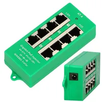 Extralink 4 портовый | PoE инжектор Gigabit Ethernet | Active, 4 ports Gigabit 802.3at/af, Mode A