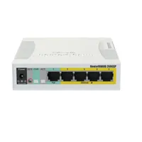 MikroTik RB260GSP | Switch | CSS106-1G-4P-1S, 5x RJ45 1000Mb/s, 1x SFP, 4x Passive PoE Ilość portów LAN5x [10/100/1000M (RJ45)]
