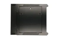 Extralink 12U 600x600 AZH Preto | Armário de rack | montado na parede, duas seçoes Konstrukcja drzwi przednichSzkło/stal