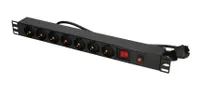 Extralink EXPDU7EU SW | Enchufe multiple | 19" 1U, enchufes 7 EU, con switch, 2m Kolor produktuCzarny