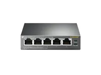TP-Link TL-SG1005P | Přepínač | 5x RJ45 1000Mb/s, 4x PoE, Desktop Ilość portów LAN5x [10/100/1000M (RJ45)]
