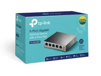 TP-Link TL-SG1005P | Switch | 5x RJ45 1000Mb/s, 4x PoE,  Masaüstü Standard sieci LANGigabit Ethernet 10/100/1000 Mb/s