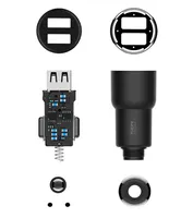 Roidmi 3S | Cargador para coche con transmisor de FM | Bluetooth, Negro Typ urządzeniaŁadowarka samochodowa