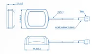 Teltonika 003R-00250 | Antena GPS | Conector SMA-male, 3,5dBi, cable 3m, adhesiva Zysk energetyczny<10 dBi