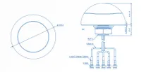 Teltonika 003R-00253 | Combo Anten | MIMO LTE/GPS/WIFI, Çati montaji için Zysk energetyczny<10 dBi