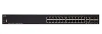 Cisco SF250-24P | Switch PoE | 24x 100Mb/s PoE/PoE+, 2x 1Gb/s Combo(RJ45/SFP), PoE 185W, řízený Ilość portów LAN2x [1G (SFP)]
