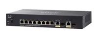 Cisco SG350-10P | Switch PoE | 8x 1000Mb/s PoE, 62W, 2x Combo(RJ45/SFP), Zarządzalny Ilość portów LAN8x [10/100/1000M (RJ45)]
