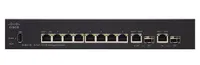 Cisco SF352-08 | Switch | 8x 100Mb/s, 2x 1Gb/s Combo(RJ45/SFP), gerenciado Ilość portów LAN2x [1G Combo (RJ45/SFP)]
