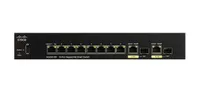 Cisco SG250-10P | Switch PoE | 8x 1000Mb/s PoE/PoE+, 2x 1Gb/s Combo, Moc 62W, PoE In, Zarządzalny Ilość portów PoE8x [802.3af/at (1G)]
