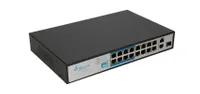 Extralink VIRTUS V3 | PoE Switch | 16x 100Mb/s PoE/PoE+, 2x Gigabit RJ45 + 1x SFP, 150W Standard sieci LANFast Ethernet 10/100Mb/s