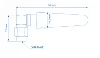 Teltonika 003R-00296 | Anténa LTE | 5dBi, SMA-Male, úhlová Typ antenyDookólna
