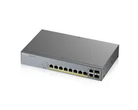 Zyxel GS1350-12HP | Switch | para monitoramento, 10x RJ45 1000Mb / s, 8x PoE, 2x SFP, 130W, gerenciado Ilość portów LAN10x [10/100/1000M (RJ45)]
