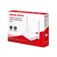 Mercusys MW300D | WiFi Router | ADSL2+, 2,4GHz, 3x RJ45 100Mb/s, 1x RJ11 Standardy sieci bezprzewodowejIEEE 802.11n