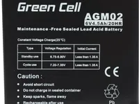 Green Cell AGM02 6V 4,5Ah | Batería | de libre mantenimiento Typ akumulatoraAkumulator