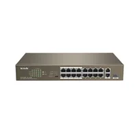 TENDA TEF1118P-16-150W FAST ETHERNET POE SWITCH, 16x 10/100MBPS POE PORTS, 2x 10/100/1000MBPS, 1x SFP PORT, MAX 150W
