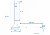Teltonika 003R-00284 | Antena LTE | 1dBi, cable 3m, imán Typ antenyDookólna