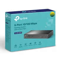 TP-LINK TL-SF1009P 9-PORT 10/100MBPS DESKTOP SWITCH WITH 8 PORT POE+ Standard sieci LANFast Ethernet 10/100Mb/s