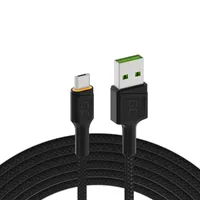 GREEN CELL KABGC04 RAY USB CABLE - MICRO USB 120CM, ORANGE LED, ULTRA CHARGE FAST CHARGING, QC 3.0 0