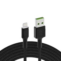 GREEN CELL KABGC05 RAY USB CABLE - LIGHTNING 120CM FOR IPHONE, IPAD, IPOD, WHITE LED, FAST CHARGING 0