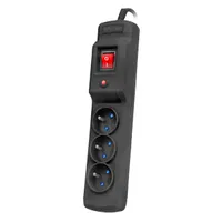 Armac Multi M3 | Regleta | sistema anti-sobretensiones, 3 enchufes, cable 1.5m, negro Długość1.5m