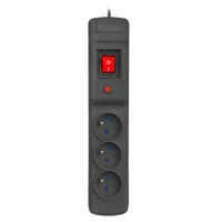 Armac Multi M3 | Regleta | sistema anti-sobretensiones, 3 enchufes, cable 1.5m, negro KolorCzarny