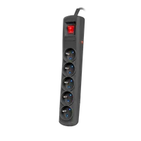 Armac R5 | Power strip | anti-surge system, 5 sockets, 3m cable, black Długość3m